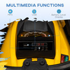 HOMCOM 12V Quad Bike ATV with LED Lights, Music, Backrest, Forward, Backward, Yellow - anydaydirect
