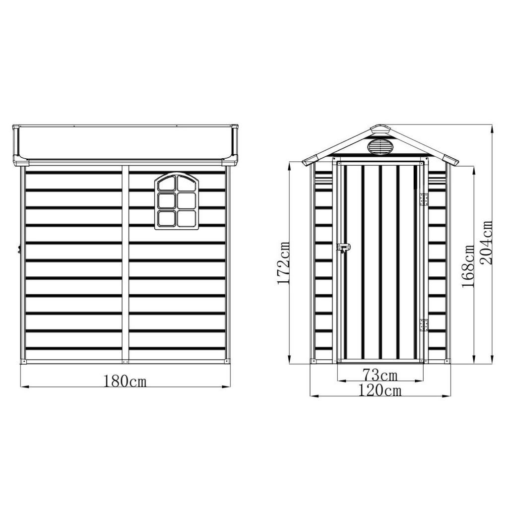 Compact & Durable Jasmine 4x6 Plastic Apex Shed with Foundation - anydaydirect