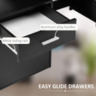 HOMCOM Computer Desk with Drawers and Storage Shelves, Reception Desk, Study Workstation for Home Office, 137 x 55 x 92cm, Black - anydaydirect