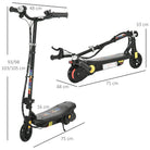 HOMCOM Foldable Electric Scooter, with LED Headlight, for Ages 7-14 Years - Black - anydaydirect