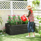 Outsunny Raised Beds for Garden, Galvanised Steel Outdoor Planters with Multi-reinforced Rods, 180 x 90 x 59 cm, Black - anydaydirect