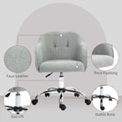 HOMCOM Teddy Fleece Swivel Office Chair - Grey - anydaydirect