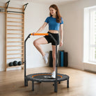 HOMCOM 40" Foldable Mini Fitness Trampoline, with Adjustable Foam Handle, Orange - anydaydirect