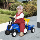 HOMCOM NEW HOLLAND Licensed Toddler Slider Car: Foot-to-Floor with Horn, Large Steering Wheel & Storage, for 12-36 Months, Azure - anydaydirect