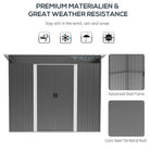 Outsunny 8 x 6.5 ft Metal Garden Storage Shed Apex Store for Gardening Tool with Foundation Ventilation and Lockable Door, Brown - anydaydirect