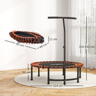 HOMCOM Mini Round Steel Frame Trampoline w/ Adjustable Handle, Orange - anydaydirect