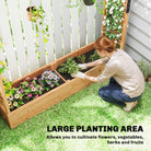 Outsunny Fir Wood 171 x 39 cm Planter and Trellis Garden Bed - anydaydirect