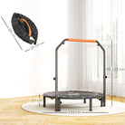 HOMCOM 45" Foldable Mini Fitness Trampoline, with Adjustable Foam Handle, Orange - anydaydirect