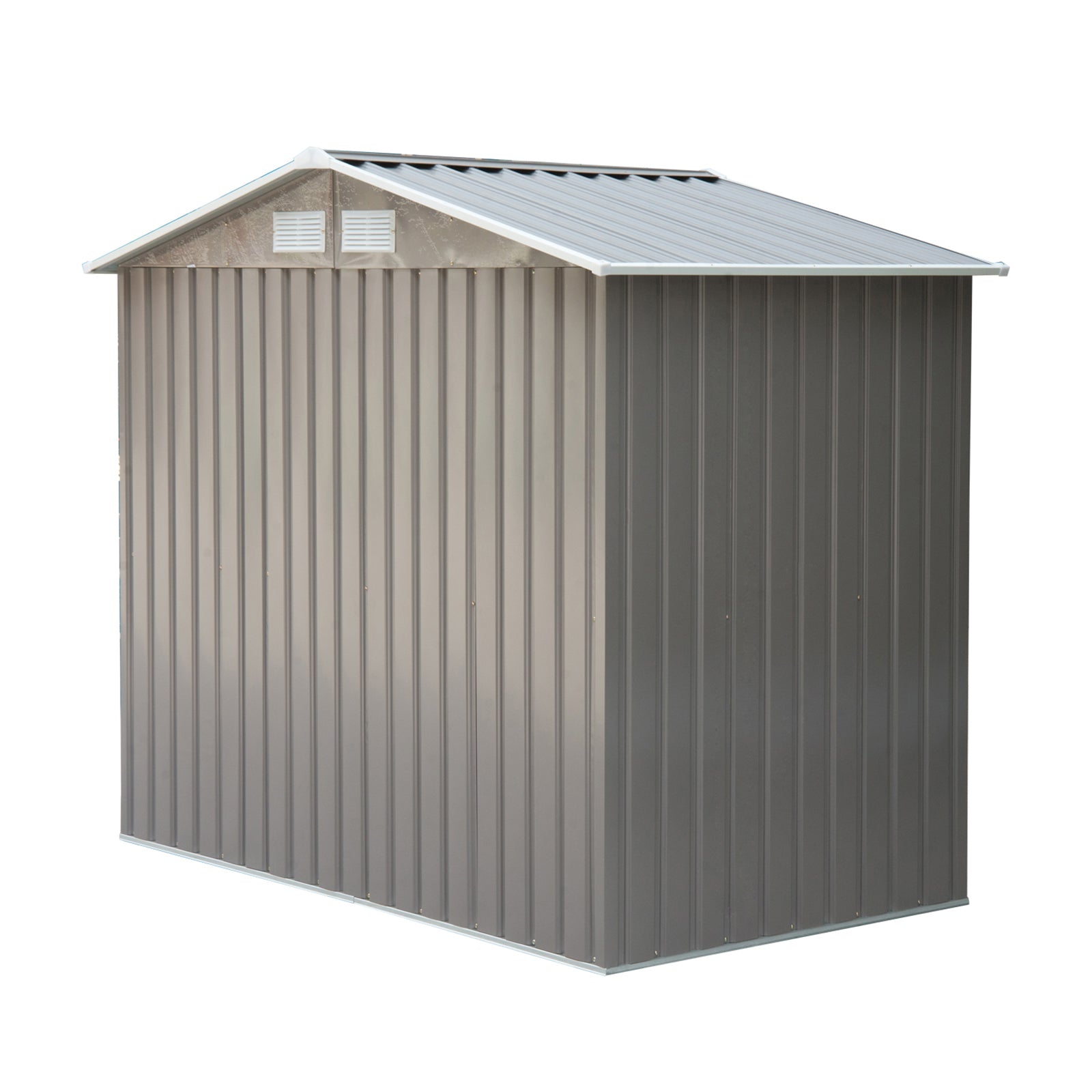 Outsunny 7ft x 4ft Lockable Garden Metal Storage Shed Storage Roofed Tool Metal Shed w/ Air Vents Steel Grey - anydaydirect