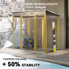 Outsunny 4 x 6ft Galvanised Metal Garden Shed, with Locking Door - Grey - anydaydirect