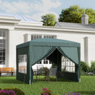 Outsunny 3 x 3m Pop Up Gazebo, Wedding Party Canopy Tent Marquee with Carry Bag and Windows, Green - anydaydirect