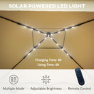 Outsunny 3 x 3(m) Pop Up Gazebo Party Tent with Solar-Powered LED Lights, Adjustable Event Shelter with Netting, Khaki - anydaydirect