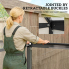 Outsunny Polycarbonate Greenhouse with Swing Door and Adjustable Window, Walk-in Greenhouse with Rain Gutter, 6 x 6.5ft, Black - anydaydirect