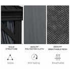 Outsunny 3.65 x 3m Aluminium Hardtop Gazebo, with Accessories - Dark Grey - anydaydirect