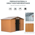 Outsunny 9 x 6FT Garden Metal Storage Shed Outdoor Storage Shed with Foundation Ventilation & Doors, Yellow - anydaydirect