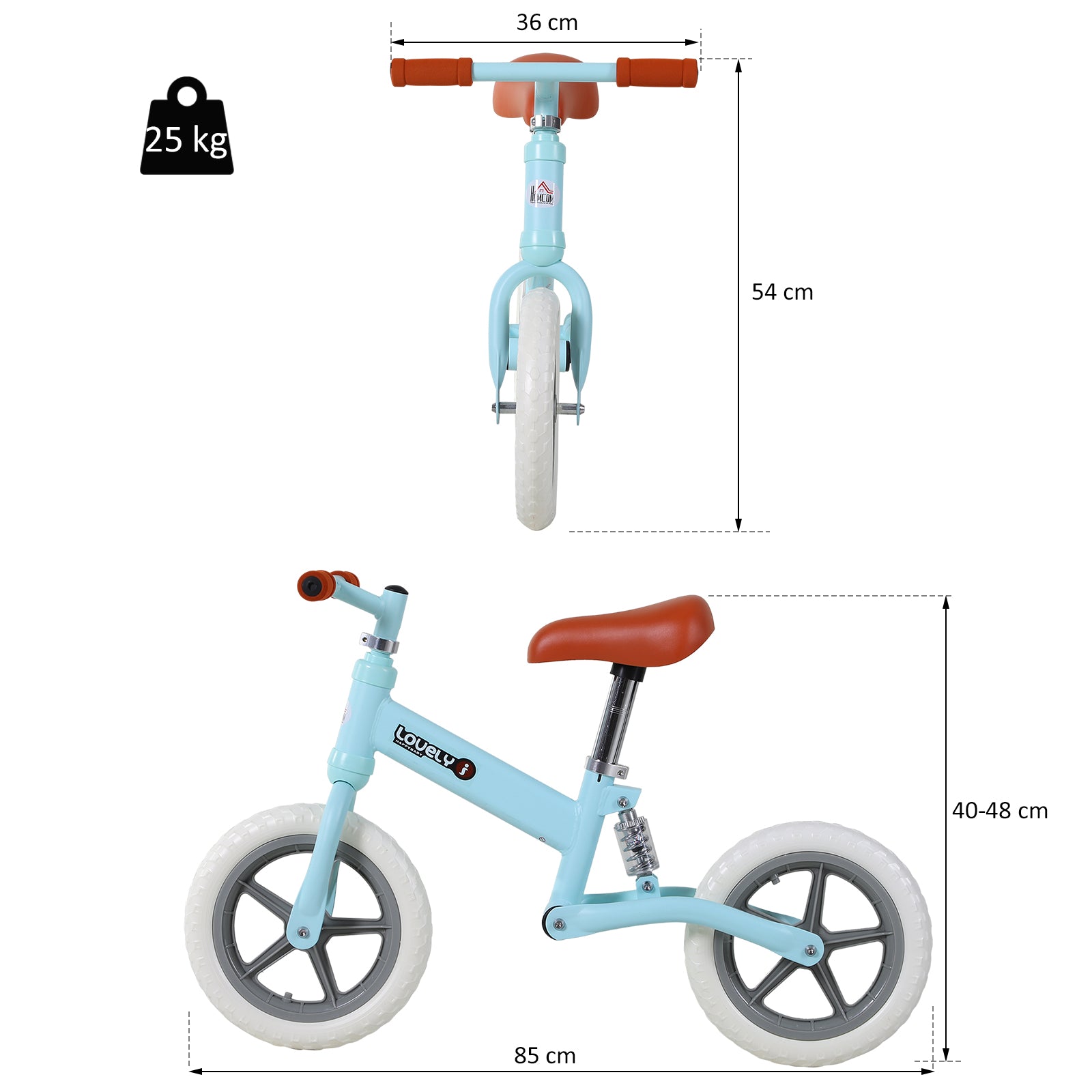 HOMCOM Stride-Right Toddler Cycle: Pedal-Free Balance Trainer for Developing Walking Prowess, Azure Blue - anydaydirect