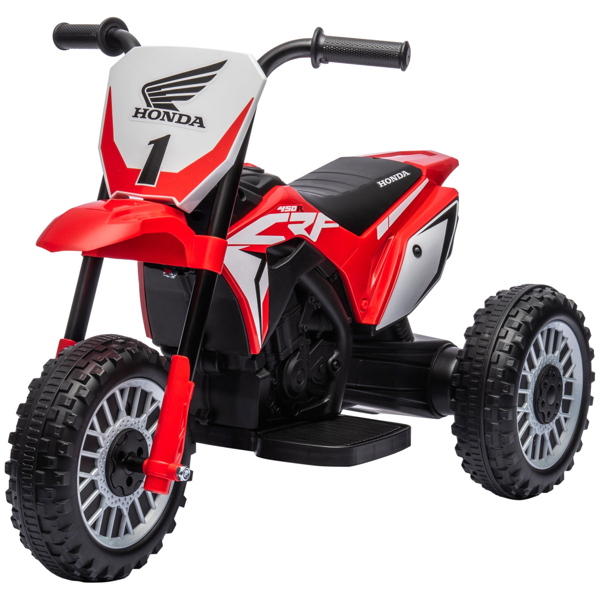 HOMCOM 6V Kids Motorbike, 3 Wheels Kids Electric Bike with Horn, Startup Sound for Ages 18-36 Months - Red - anydaydirect