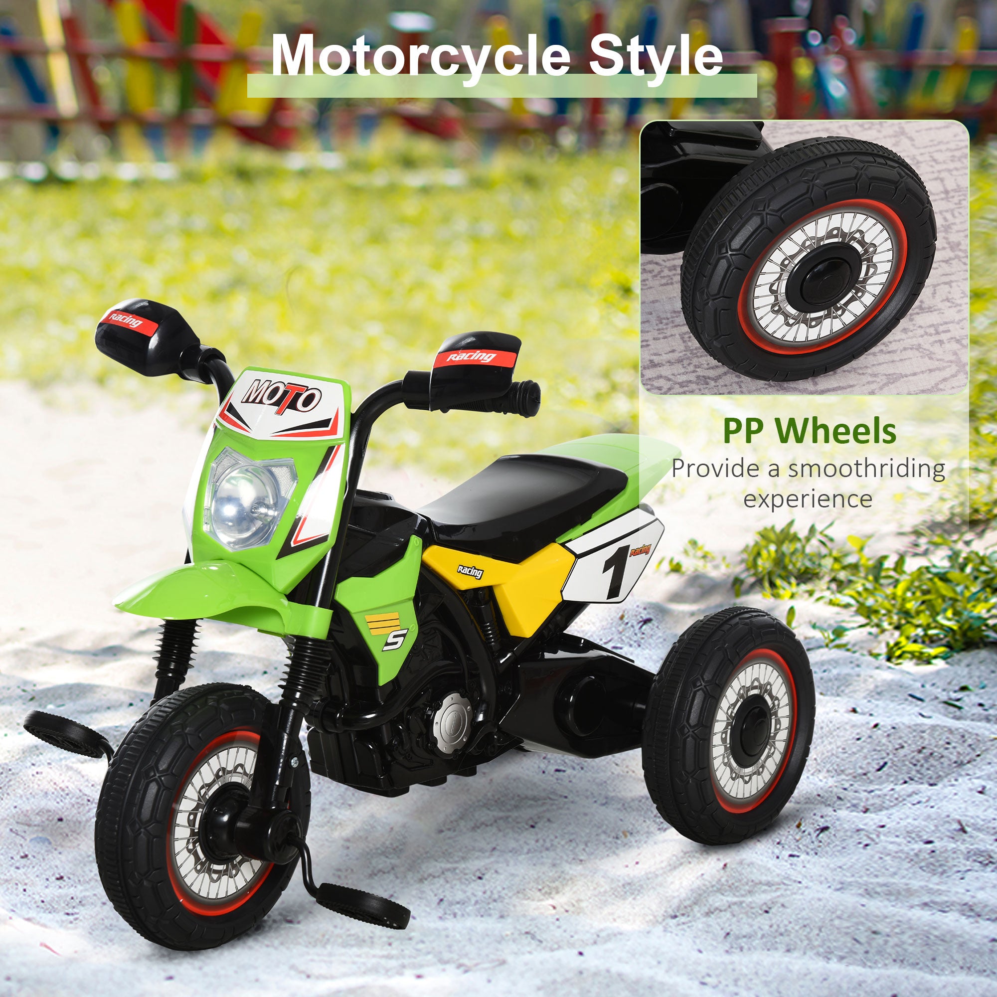 HOMCOM Ride On Tricycle 3 Wheels PP Pedal Trike for Ages 18-36 Months Toddlers, Green - anydaydirect
