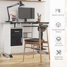 HOMCOM Computer Desk with Sliding Keyboard Tray, Storage Drawers and Host Box Shelf, Home Office Desk, Study Workstation, 100 x 52 x 75cm, Black - anydaydirect