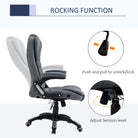 Vinsetto Ergonomic Office Chair Comfortable Desk Chair with Armrests Adjustable Height Reclining and Tilt Function Dark Grey - anydaydirect