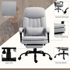 Vinsetto Office Chair, Ergonomic Desk Chair with 6-Point Vibration Massage and Lumbar Heating, Computer Chair with Lumbar Support Pillow, 155° Reclining Back and Footrest, Grey - anydaydirect