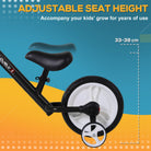 HOMCOM PP Toddlers Removable Stabiliser Balance Bike Black - anydaydirect