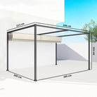 Outsunny 3x2m Metal Pergola with Retractable Roof, Garden Gazebo Canopy Shelter for Outdoor, Patio, Cream White - anydaydirect