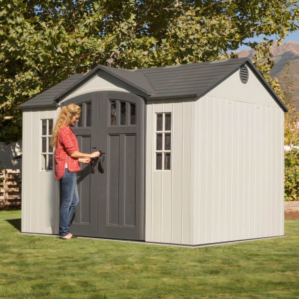 Heavy Duty 10x8ft Plastic Garden Shed by Lifetime - anydaydirect