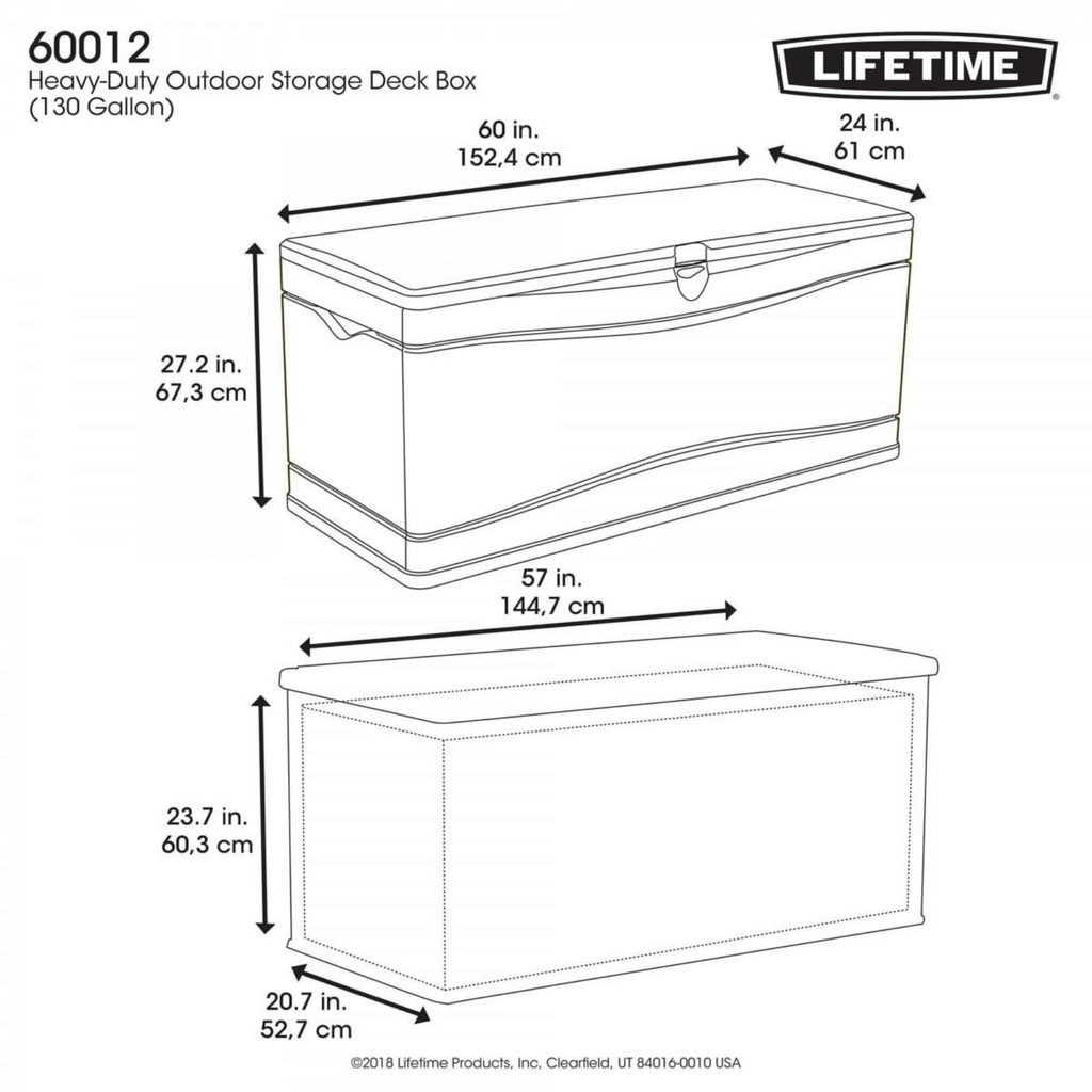 Lifetime 500 Litre Plastic Outdoor Storage Box - Brown/Desert Sand - anydaydirect