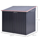 Outsunny 5ft x 3ft Garden 2-Bin Corrugated Steel Rubbish Storage Shed w/ Locking Doors Lid Outdoor Hygienic Dustbin Unit Garbage Trash Cover - anydaydirect