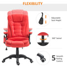 HOMCOM Executive Office Chair with Massage and Heat, High Back PU Leather Massage Office Chair with Adjustable Height, Red - anydaydirect