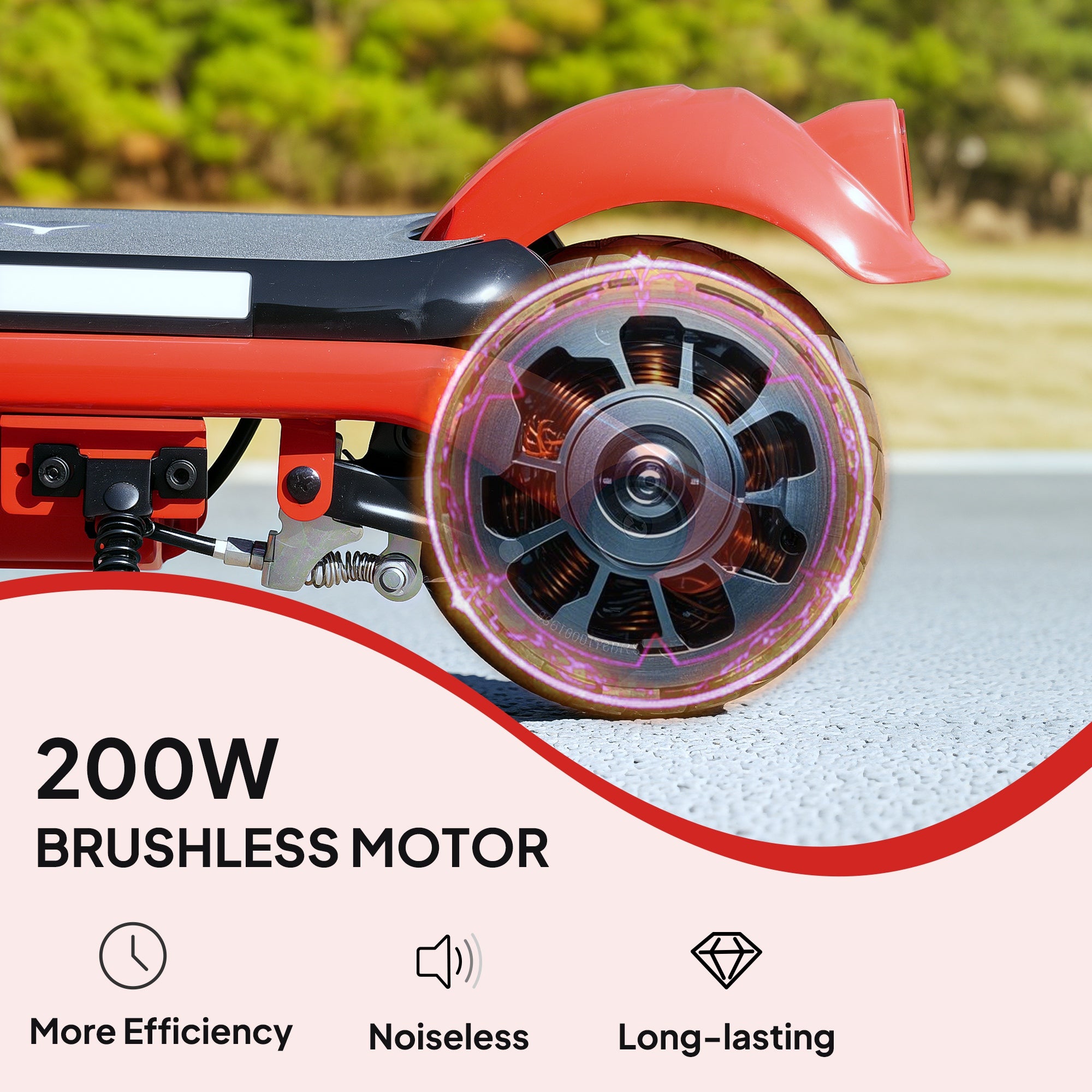 AIYAPLAY Electric Scooter for Kids Ages 6-14, with Dual Brakes, Flash Wheel and Colourful Light, Kids Electric Scooter E Scooter, Up to 12 KM/H & 10 KM, Red - anydaydirect