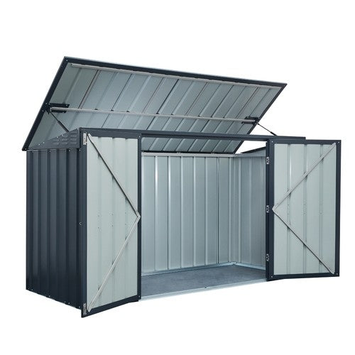 Globel 8x3ft Metal Wheelie Bin Store - Triple Bin - anydaydirect