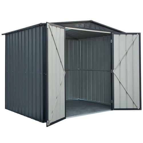 Lotus 8x6ft Double Hinged Apex Metal Garden Shed
