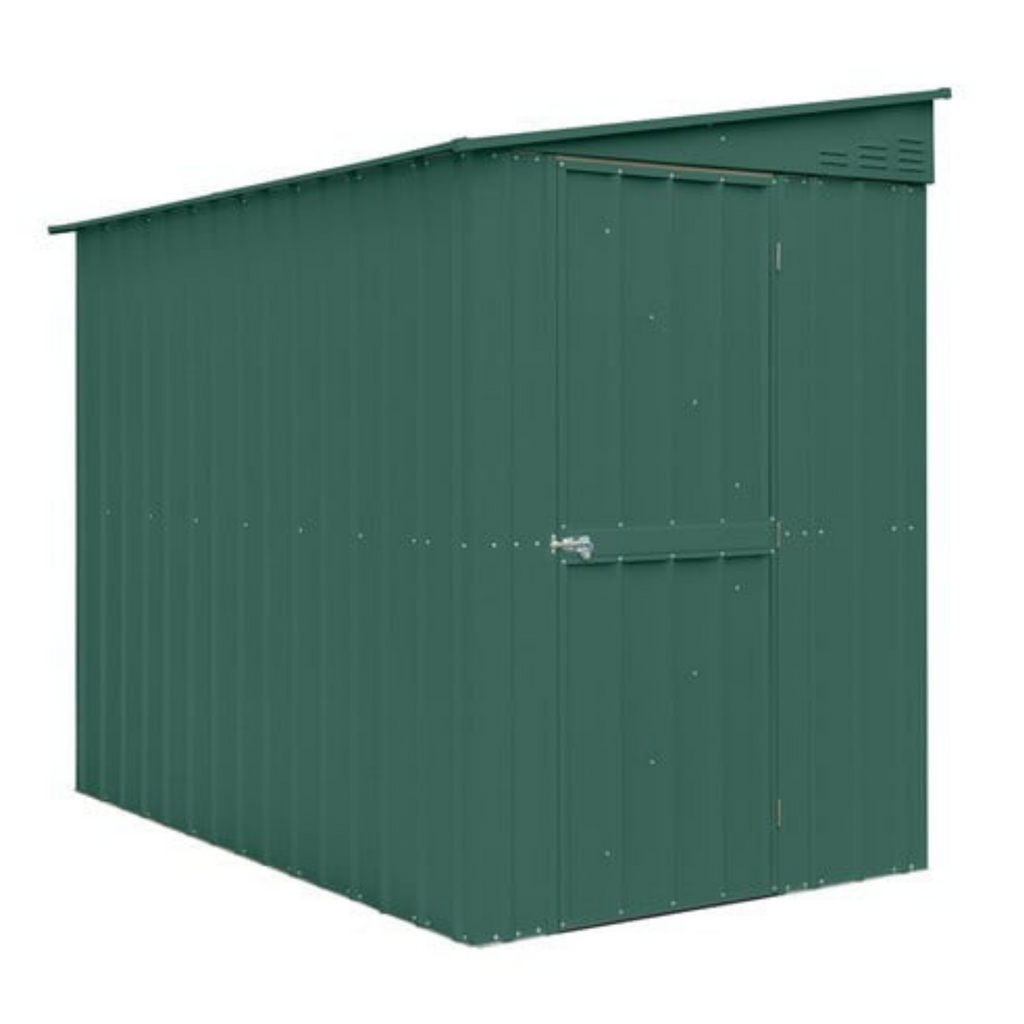 5x8ft Lean-To Metal Garden Shed - Heritage Green - anydaydirect