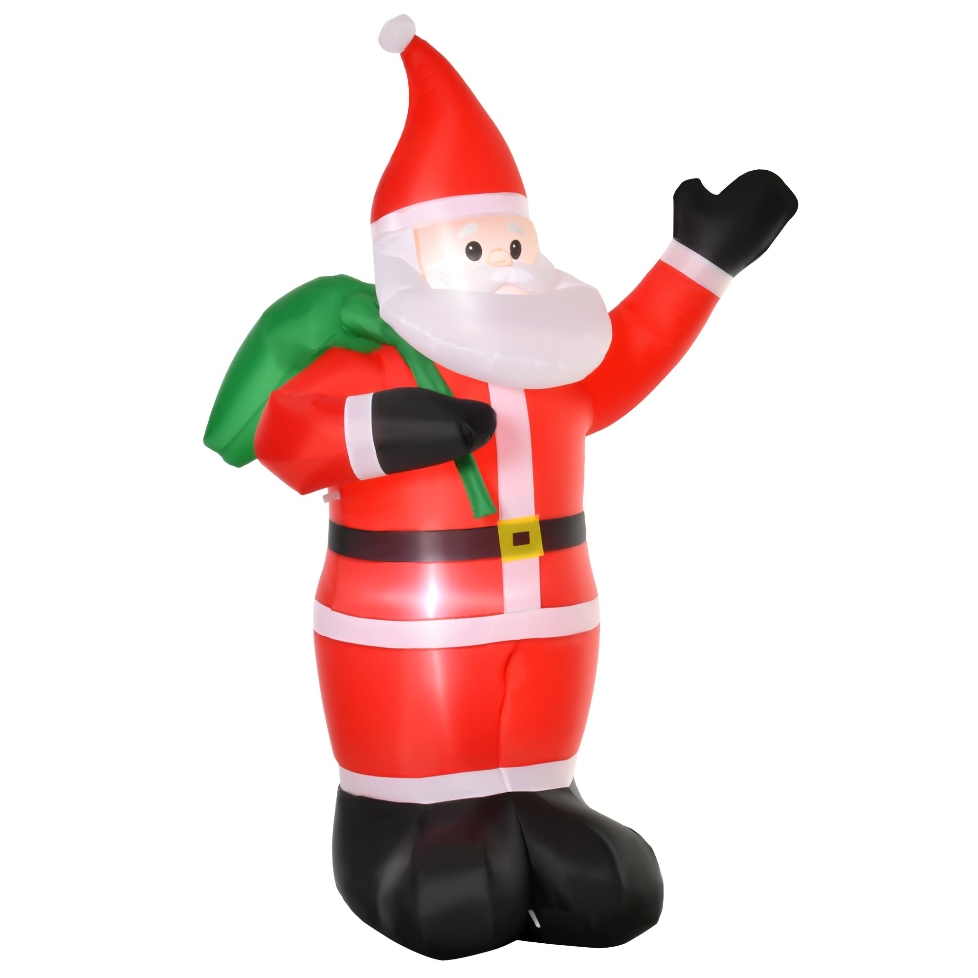HOMCOM 2.4m Christmas Inflatable Santa Holiday Yard Decoration with LED Lights, Indoor Outdoor Lawn Blow Up Decor - anydaydirect
