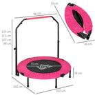 HOMCOM 40" Foldable Mini Fitness Trampoline, with Adjustable Foam Handle, Pink - anydaydirect