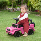 HOMCOM Aosom Compatible Baby Push Handle Sliding Car Mercedes-Benz G350 Licensed Foot to Floor Slider w/ Horn Under Seat Storage Pink - anydaydirect
