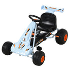 HOMCOM Kids Adjustable Seat PP Pedal Go-Kart Blue/Orange - anydaydirect