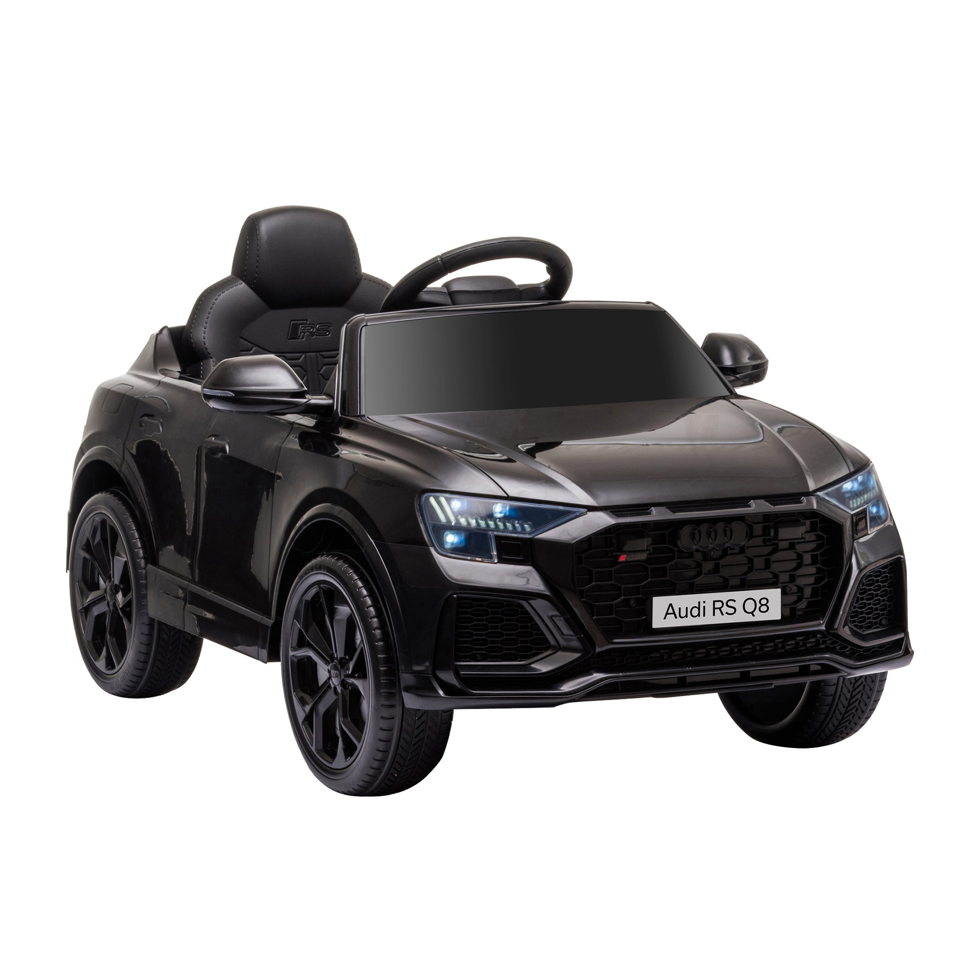 Kids Electric Ride On Car HOMCOM 6V Audi RS Q8 Licensed Electric Car for Kids, Remote Control, Music & Lights, Jet Black - anydaydirect
