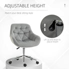 Vinsetto Home Office Chair Velvet Ergonomic Computer Chair Comfy Desk Chair with Adjustable Height, Arm and Back Support, Grey - anydaydirect