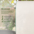 Outsunny 80 x 49 x 160cm Mini Greenhouse for Outdoor, Portable Gardening Plant Green House with Storage Shelf, Roll-Up Zippered Door, Metal Frame and PE Cover, White - anydaydirect