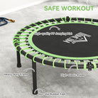 HOMCOM Mini Round Steel Frame Trampoline w/ Adjustable Handle, Green - anydaydirect