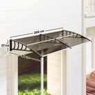 Outsunny Front Door Canopy, Outdoor Awning, Rain Shelter, 200 x 96cm, Brown - anydaydirect