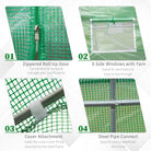 Outsunny 4.5m x 2m x 2m Walk-in Tunnel Greenhouse Garden Plant Growing House with Door and Ventilation Window, Green - anydaydirect