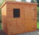 Markham Heavy Duty Pent Wooden Garden Shed with robust pent roof design and double doors for easy access