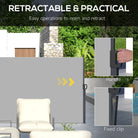 Outsunny Retractable Side Awning, Outdoor Privacy Screen for Garden, Hot Tub, Balcony, Terrace, Pool, 400 x 180cm, Light Grey - anydaydirect