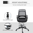 Vinsetto Ergonomic Mesh Back Drafting Chair, Tall Office Chair, Draughtsman Chair with Adjustable Height and Footrest 360° Swivel, Set of 5 - anydaydirect