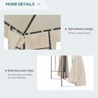 Outsunny 3 x 3 m Garden Gazebo Double Roof Marquee Patio Wedding Party Tent Canopy Shelter with Sidewalls, (Beige) - anydaydirect