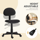 HOMCOM Small Armless Office Chair - Black - anydaydirect